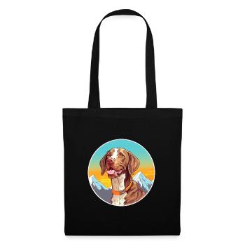 Chien d’arrêt belge race Cartoon Kawaii Watercolo - Sac en tissu - noir - Devant