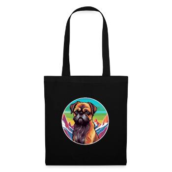 Brüsseler Gänsehund Hunderasse Karikatur Kawaii Watercol - Stoffbeutel - Schwarz - Vorne