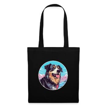 Bucovine Chien de berger race Cartoon Kawaii Waterco - Sac en tissu - noir - Devant