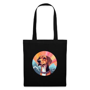 Chien de Crète chien race Cartoon Kawaii aquarelle - Sac en tissu - noir - Devant