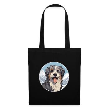 Chien de berger croate race de chien dessin animé Kawaii Waterco - Sac en tissu - noir - Devant