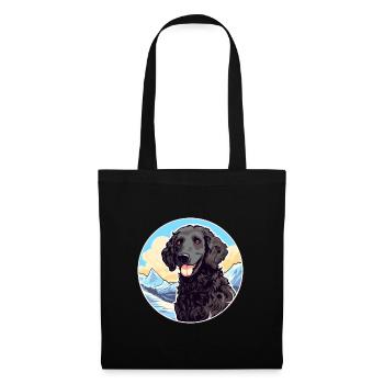 Curly Coated Retriever Dog Breed Cartoon Kawaii Wa - Tote Bag - black - Front