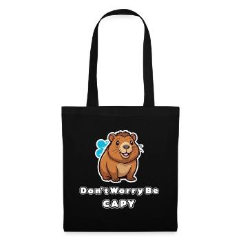 Capybara Ne t’inquiète pas sois capy - Sac en tissu - noir - Devant