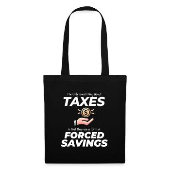 Rire de l’impôt : trouver amusant l’épargne forcée - Sac en tissu - noir - Devant