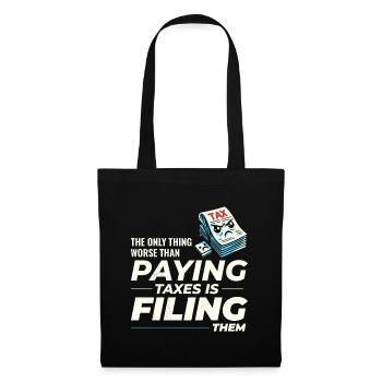 Humour éprouvant : payer et déclarer drôle - Sac en tissu - noir - Devant