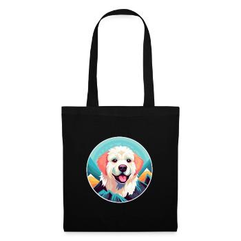 Niedliche Hunderasse Cartoon Kawaii Aquarell - Stoffbeutel - Schwarz - Vorne