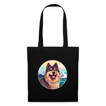 Eurasier Dog Breed Cartoon Kawaii Watercolor - Tote Bag - black - Front