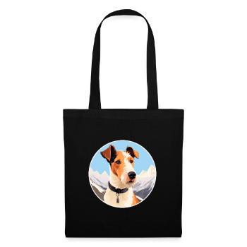 Foxterrier Glatte Hunderasse Cartoon Kawaii Waterc - Stoffbeutel - Schwarz - Vorne