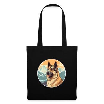 Race de chien de berger d’Europe de l’Est Cartoon Kawaii Wa - Sac en tissu - noir - Devant