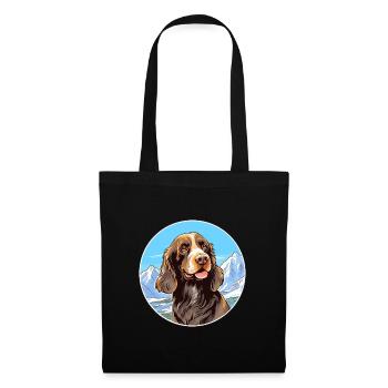 Allemand à poil long Pointer chien race Cartoon Kawaii - Sac en tissu - noir - Devant