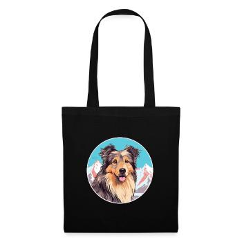 Kuchi Afghan Shepard chien race Cartoon Kawaii Wate - Sac en tissu - noir - Devant