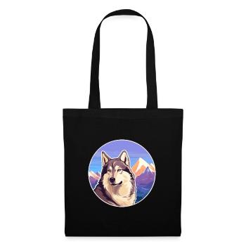 Kunming Wolfdog Hunderasse Cartoon Kawaii Watercolo - Stoffbeutel - Schwarz - Vorne