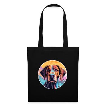 Nouvelle-Zélande chien race dessin animé Kawaii aquarelle - Sac en tissu - noir - Devant
