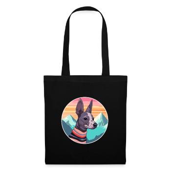 Mexikanische haarlose Hunderasse Cartoon Kawaii Watercol - Stoffbeutel - Schwarz - Vorne