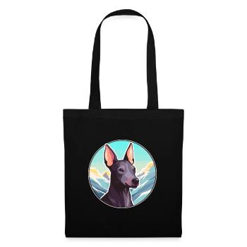 Chien nu péruvien race Cartoon Kawaii Waterco - Sac en tissu - noir - Devant