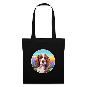 Pont Audemer Épagneul Chien Race Cartoon Kawaii Wate - Sac en tissu - noir - Devant