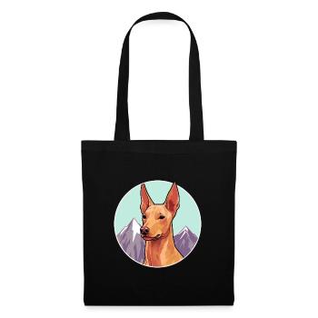 Pharaon chien chien race dessin animé Kawaii aquarelle - Sac en tissu - noir - Devant