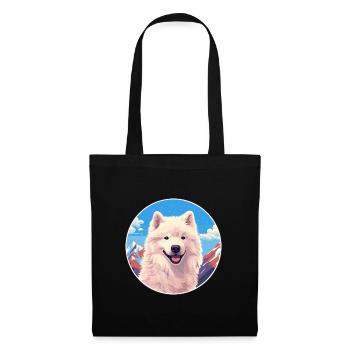 Samoyed Dog Breed Cartoon Kawaii Watercolor - Tote Bag - black - Front