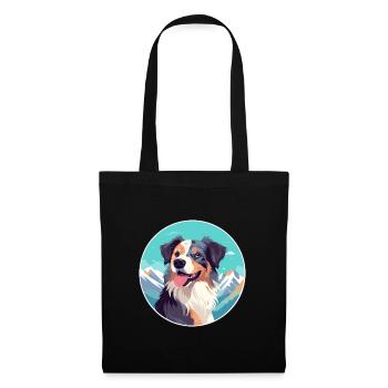 Slovensky Cuvac race de chien dessin animé kawaii watercolo - Sac en tissu - noir - Devant