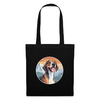 Smaland chien chien race dessin animé Kawaii aquarelle - Sac en tissu - noir - Devant