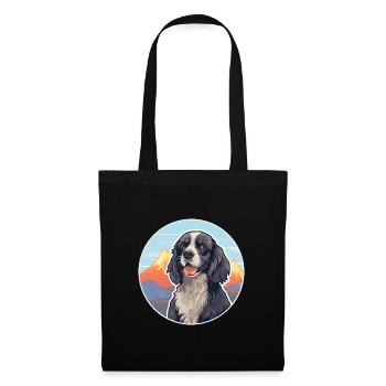 Spaniel Dog Breed Cartoon Kawaii Watercolor - Tote Bag - black - Front