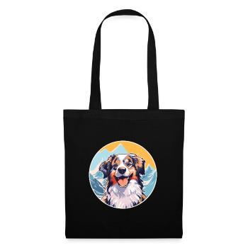 Taigan Dog Breed Cartoon Kawaii Watercolor - Tote Bag - black - Front