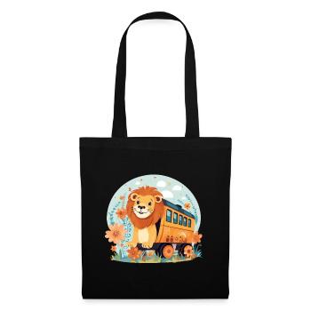 Lion Rides Railroad Lion’s Head Lions - Sac en tissu - noir - Devant