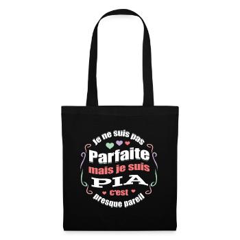 PIA PARFAITE - PRENOM PIA - Sac en tissu - noir - Devant