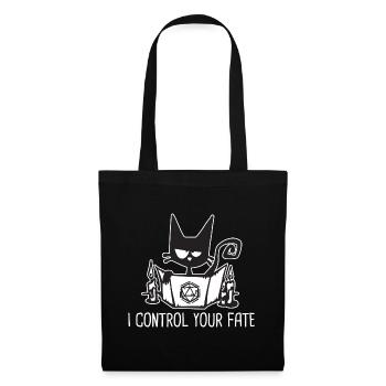 I CONTROL YOUR FATE Funny Role Playing Cat RPG - Tote Bag - black - Front