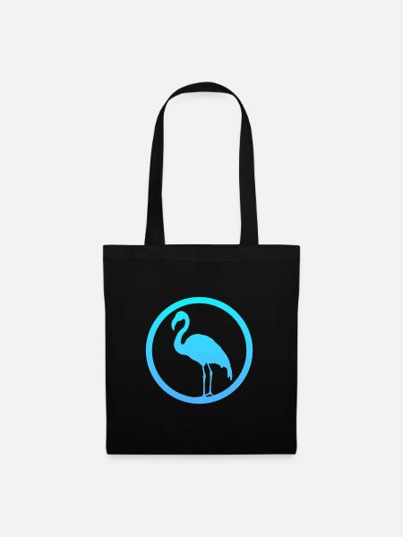 Wasservogel Flamingo Exotisch - Stoffbeutel - Schwarz