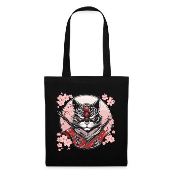 Démoniaque Kawaii Neko Samurai : chat samouraï - Sac en tissu - noir - Devant