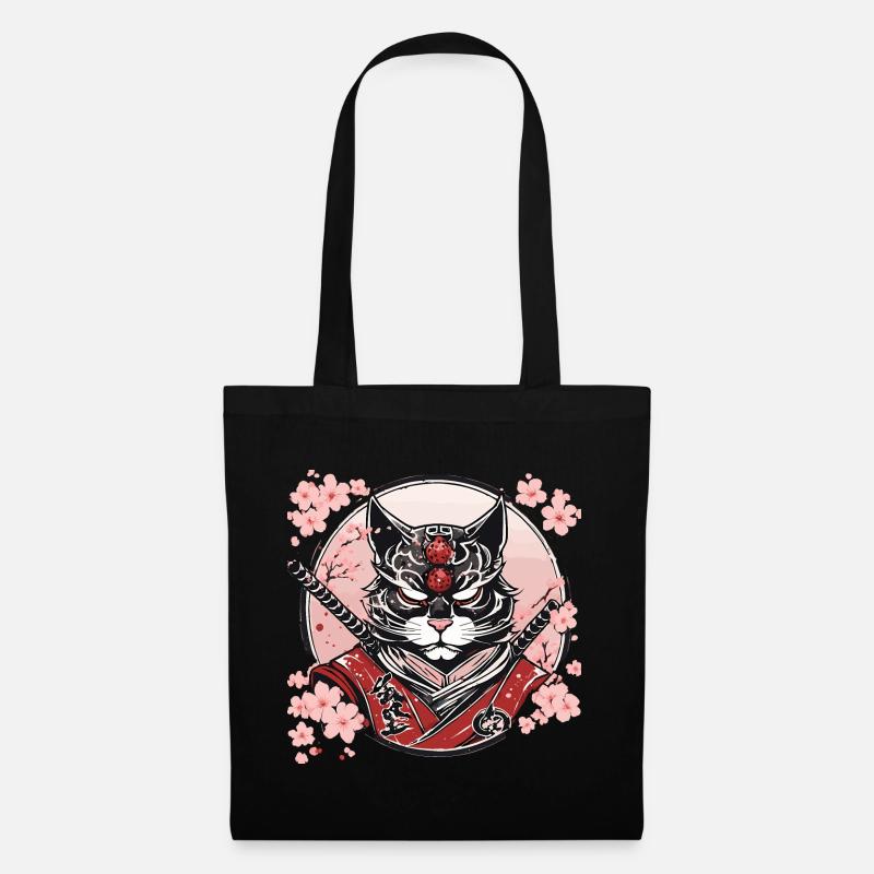 Demonic Kawaii Neko Samurai : cat samurai - Tote Bag - black