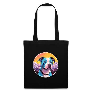 American PitBull Terrier race de chien Cartoon Kawaii - Sac en tissu - noir - Devant