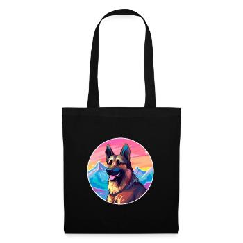 Berger Belge Malinois Chien Race Cartoon Kawaii - Sac en tissu - noir - Devant
