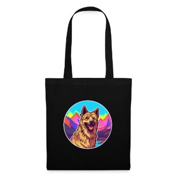 Belgian Shepherd Laekenois Dog Breed Cartoon Kawai - Tote Bag - black - Front