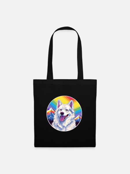 Berger Blanc Suisse Race De Chien Cartoon Kawaii Eau - Sac en tissu - noir