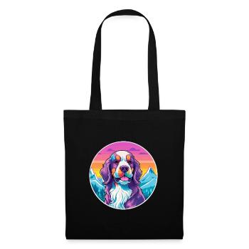 Billy Dog Breed Cartoon Kawaii aquarelle - Sac en tissu - noir - Devant