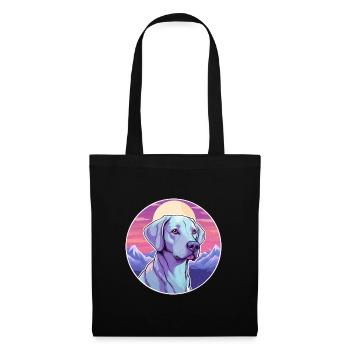 Bleu dentelle chien race dessin animé Kawaii aquarelle - Sac en tissu - noir - Devant