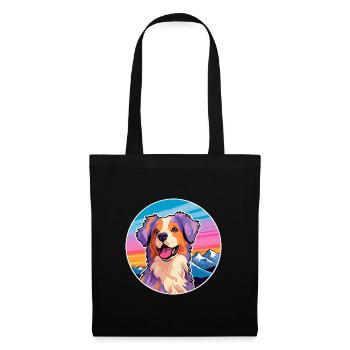 Australian Shepherd Dog Breed Cartoon Kawaii Water - Tote Bag - black - Front