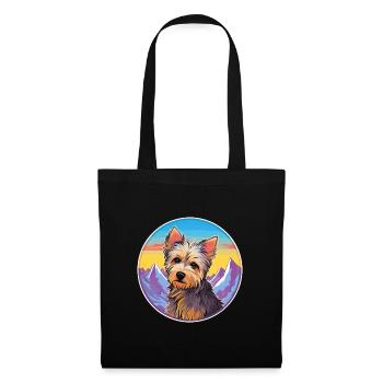 Australian Silky Terrier Dog Breed Cartoon Kawaii - Tote Bag - black - Front