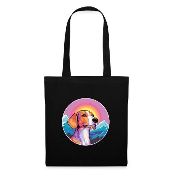 Azawakh chien race dessin animé Kawaii aquarelle - Sac en tissu - noir - Devant