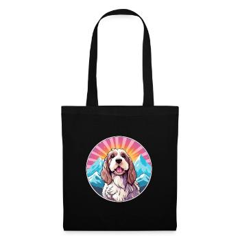 Basset Griffon Vendeen Petit Dog Rasse Cartoon Kaw - Stoffbeutel - Schwarz - Vorne