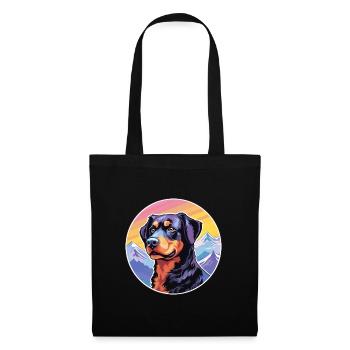 Beauceron Dog Breed Cartoon Kawaii Watercolor - Tote Bag - black - Front