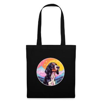 Bluetick Coonhound chien race dessin animé kawaii waterc - Sac en tissu - noir - Devant