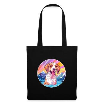 Braque Du Bourbonnais Hunderasse Cartoon Kawaii Wat - Stoffbeutel - Schwarz - Vorne
