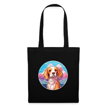 Brittany Spaniel Dog Breed Cartoon Kawaii Watercol - Tote Bag - black - Front