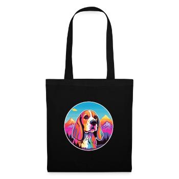 Finnish Hound Dog Breed Cartoon Kawaii Watercolor - Tote Bag - black - Front