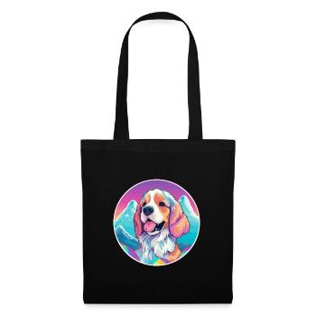 Cesky Fousek chien race dessin animé Kawaii aquarelle - Sac en tissu - noir - Devant