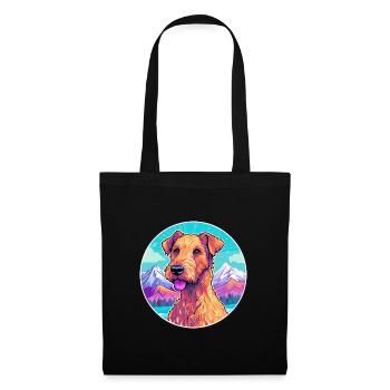 Irish Terrier Dog Breed Cartoon Kawaii Watercolor - Tote Bag - black - Front