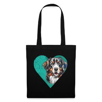 Portrait de bouvier bernois - Sac en tissu - noir - Devant